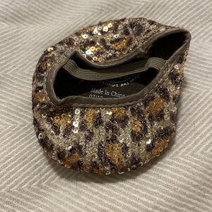 Build a Bear(only 1 Shoe) Leopard Print Mary Jane w/ Sequins Brown/Tan/Gold